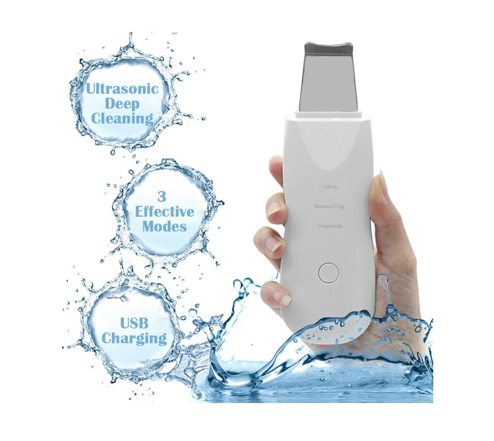 DermaGlow | Ultrasonic Shovel Cleanser For Deep Cleaning Skin, Scrubber, Peeling Facial Pore , Blackhead Cleaner
