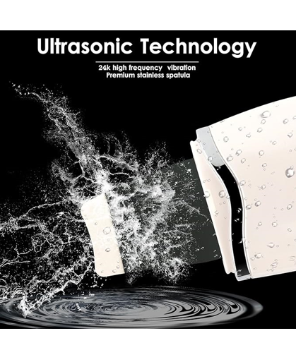 DermaGlow | Ultrasonic Shovel Cleanser For Deep Cleaning Skin, Scrubber, Peeling Facial Pore , Blackhead Cleaner