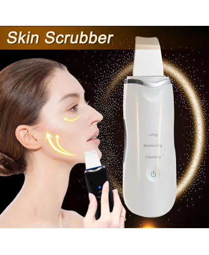 DermaGlow | Ultrasonic Shovel Cleanser For Deep Cleaning Skin, Scrubber, Peeling Facial Pore , Blackhead Cleaner